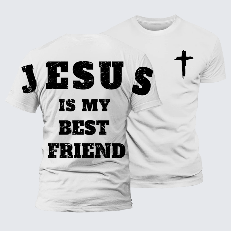 Jesus Is My Best Friend Jesus God Christian Premium Mercerized Cotton Tee