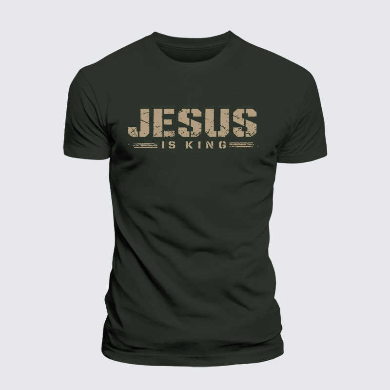 Jesus Is King Jesus God Christian Premium Mercerized Cotton Tee