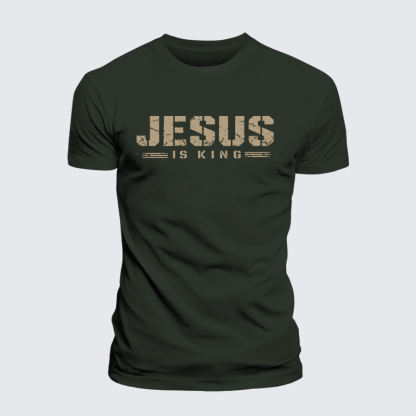 Jesus Is King Jesus God Christian Premium Mercerized Cotton Tee