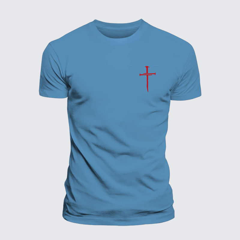Red Cross Jesus God Christian Premium Mercerized Cotton Tee