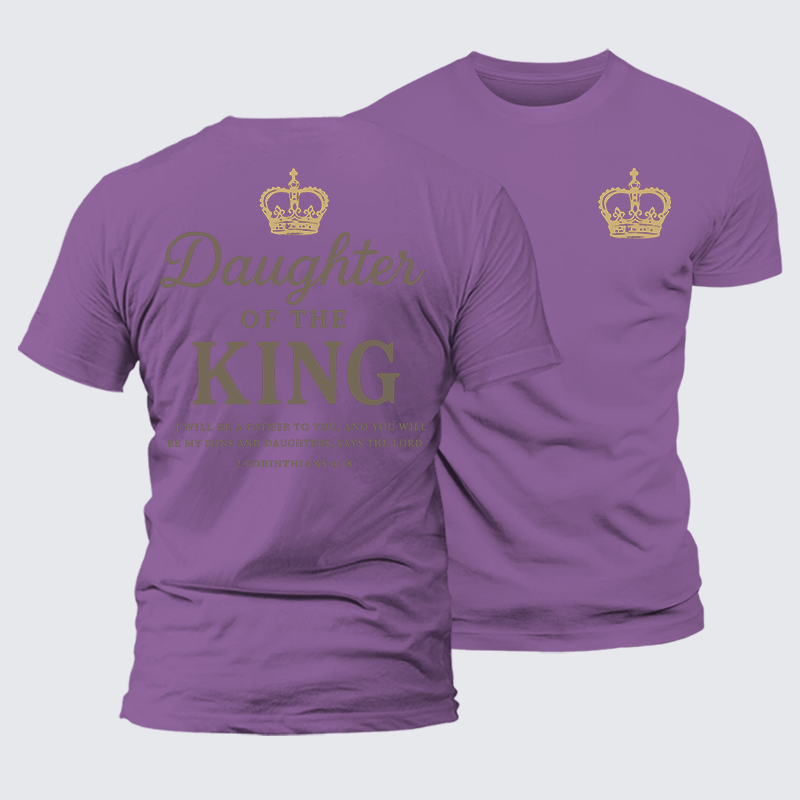 Daughter Of The King Jesus God Christian Premium Mercerized Cotton Tee