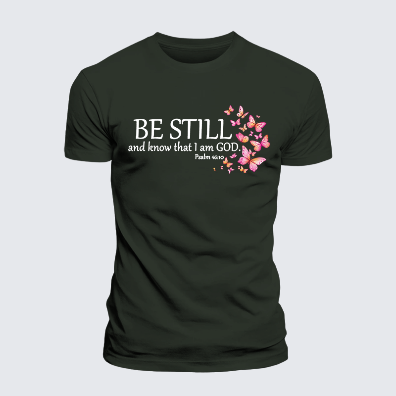 Be Still And Know That I Am God Jesus God Christian Premium Mercerized Cotton Tee