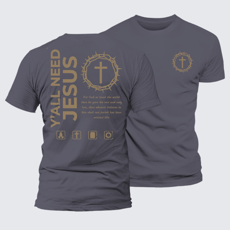 Y'All Need Jesus Jesus God Christian Premium Mercerized Cotton Tee