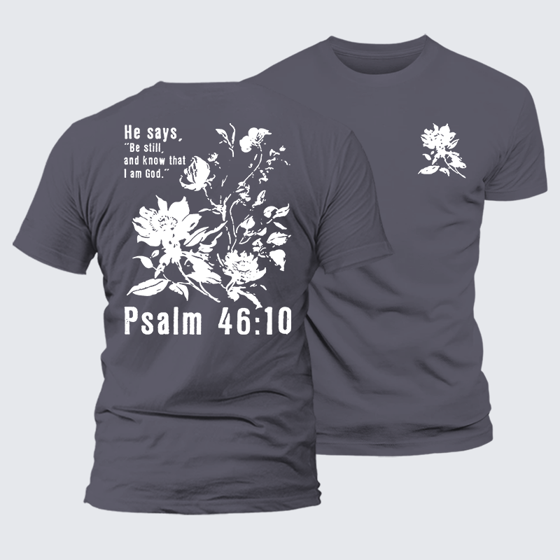 Psalm 46:10 Jesus God Christian Premium Mercerized Cotton Tee