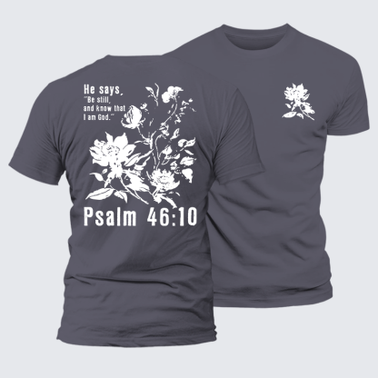 Psalm 46:10 Jesus God Christian Premium Mercerized Cotton Tee