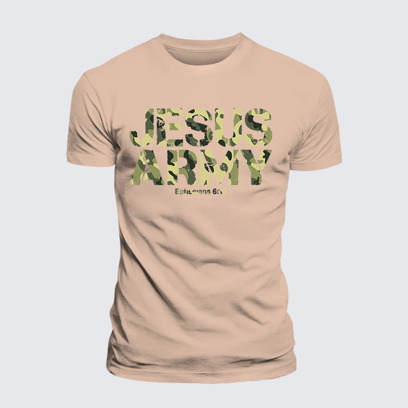 Jesus Army Jesus God Christian Premium Mercerized Cotton Tee