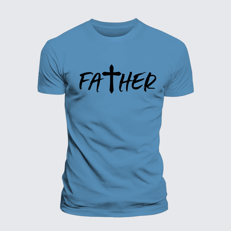 Man Of God Husband Dad Jesus God Christian Cotton T-Shirt