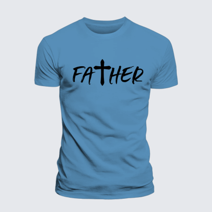 Father Christian Cross Jesus God Christian Premium Mercerized Cotton Tee