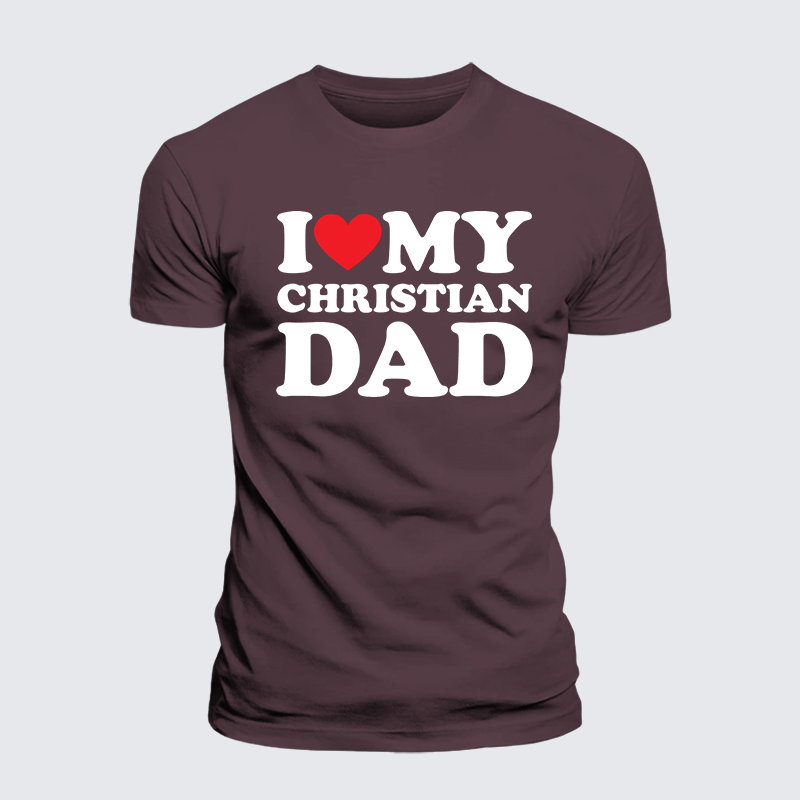 Man Of God Husband Dad Jesus God Christian Cotton T-Shirt