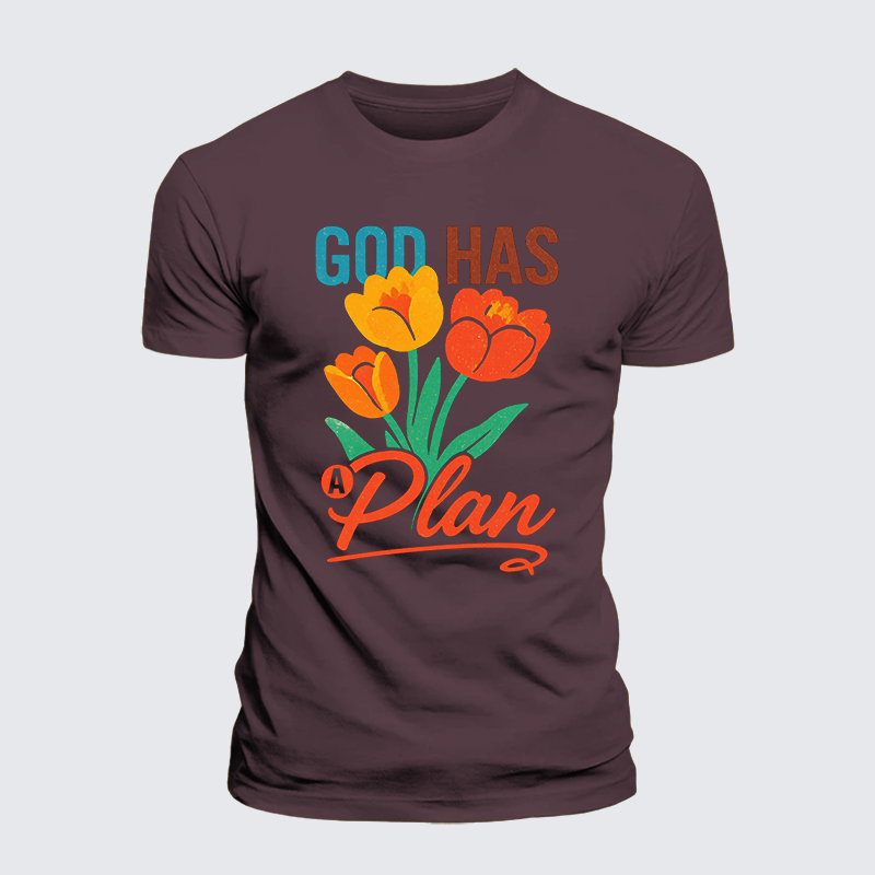God Has A Plan Jesus God Christian Premium Mercerized Cotton Tee