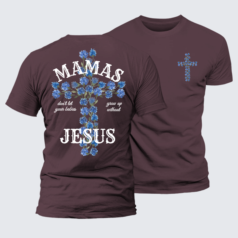 Blossoms Of Faith And Love Jesus God Christian Premium Mercerized Cotton Tee