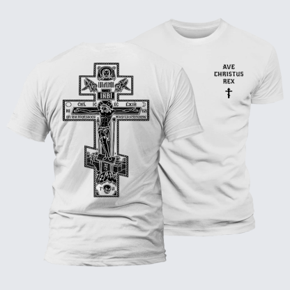 Ave Christus Rex Jesus God Christian Premium Mercerized Cotton Tee