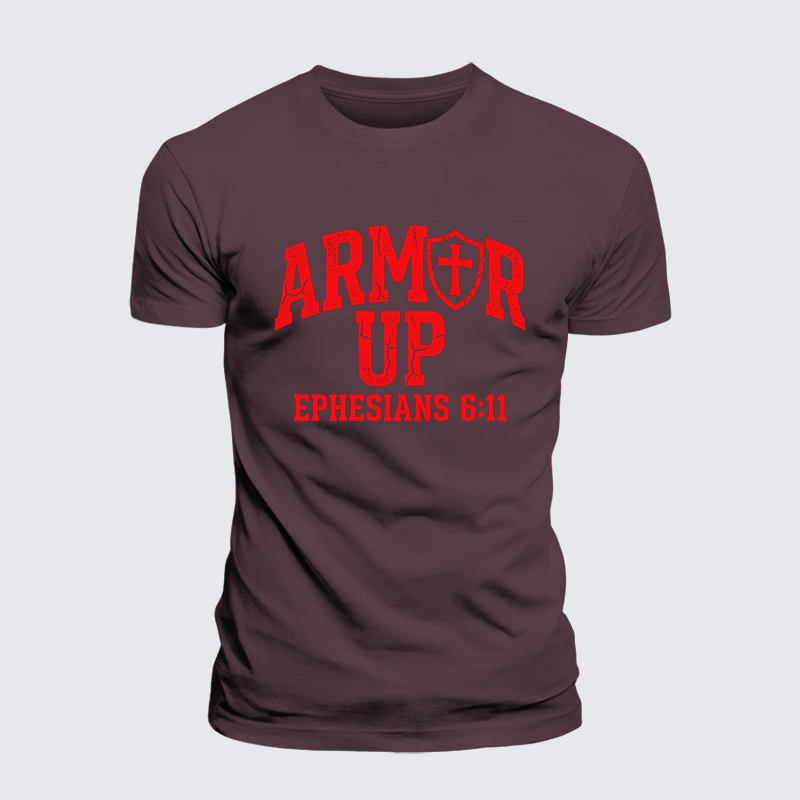 Armor Up Jesus God Christian Premium Mercerized Cotton Tee