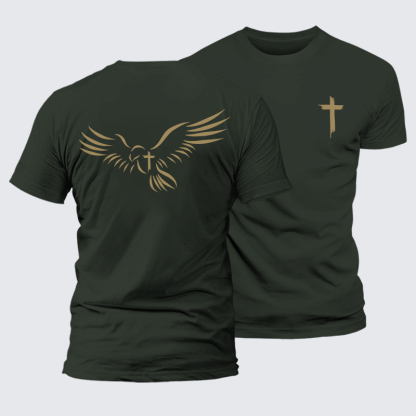Wings Like Eagles Jesus God Christian Premium Mercerized Cotton Tee