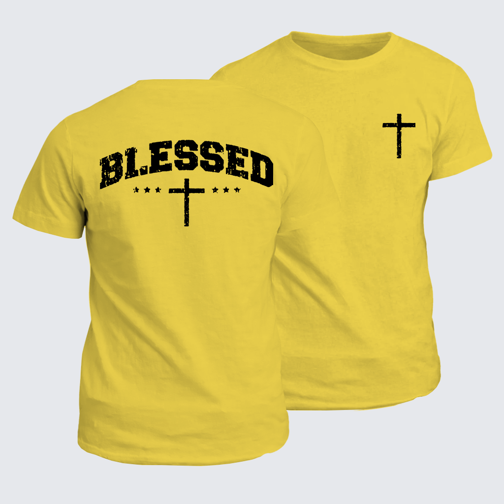 Blessed Cross Jesus God Christian Cotton T-Shirt