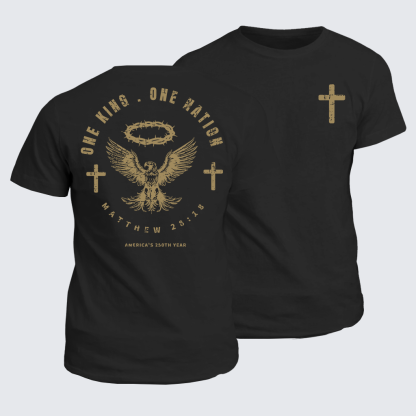 One King One Nation Jesus God Christian Cotton T-Shirt
