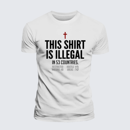 This Shirt is Illegal Jesus God Christian Premium Mercerized Cotton Tee