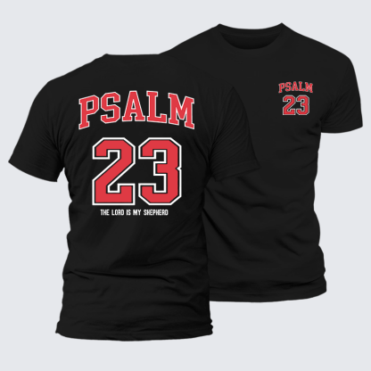 Psalm 23 Jesus God Christian Premium Mercerized Cotton Tee