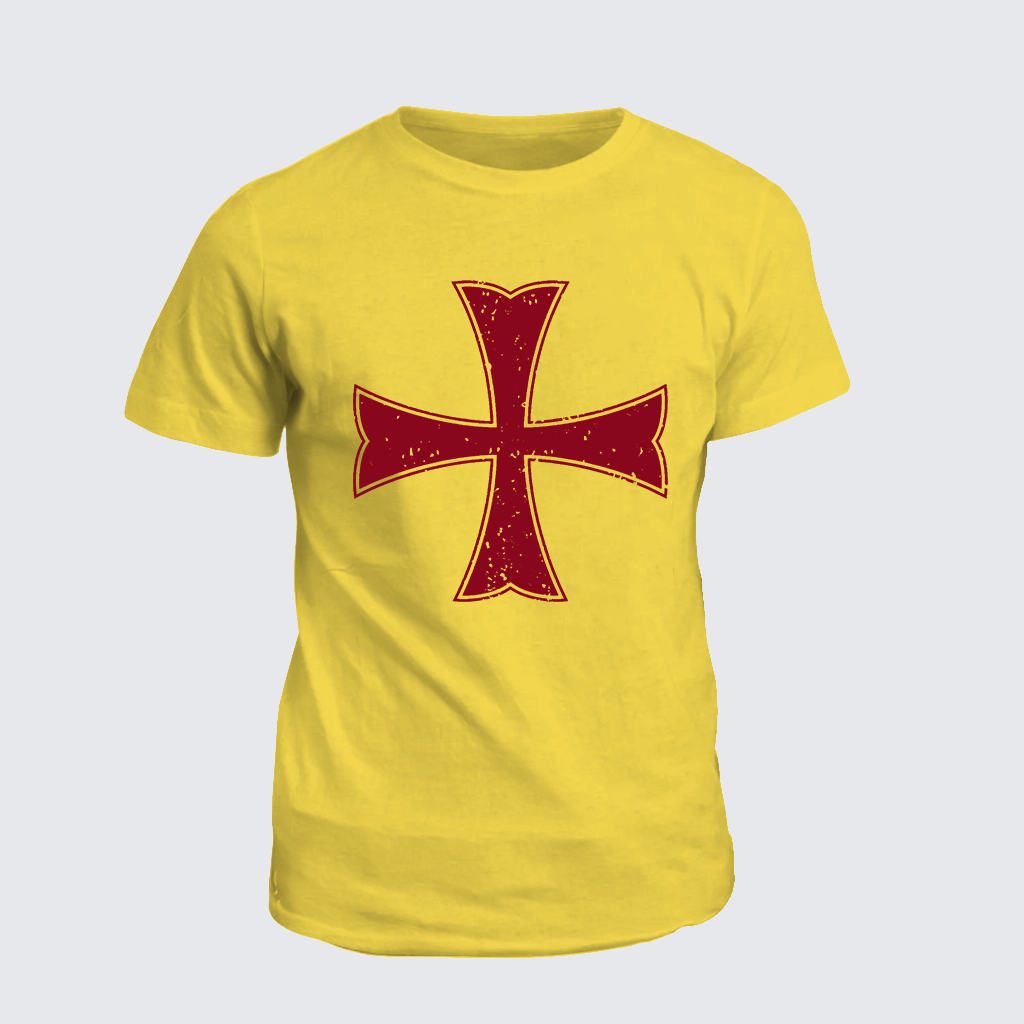Knights Templar Crusader Cross Jesus God Christian Cotton T-Shirt