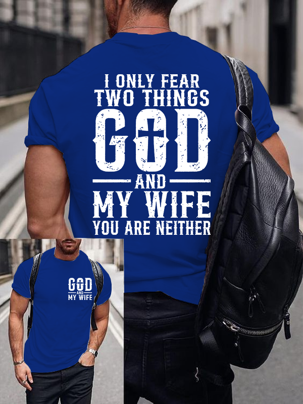 God & My Wife Jesus God Christian Cotton T-Shirt