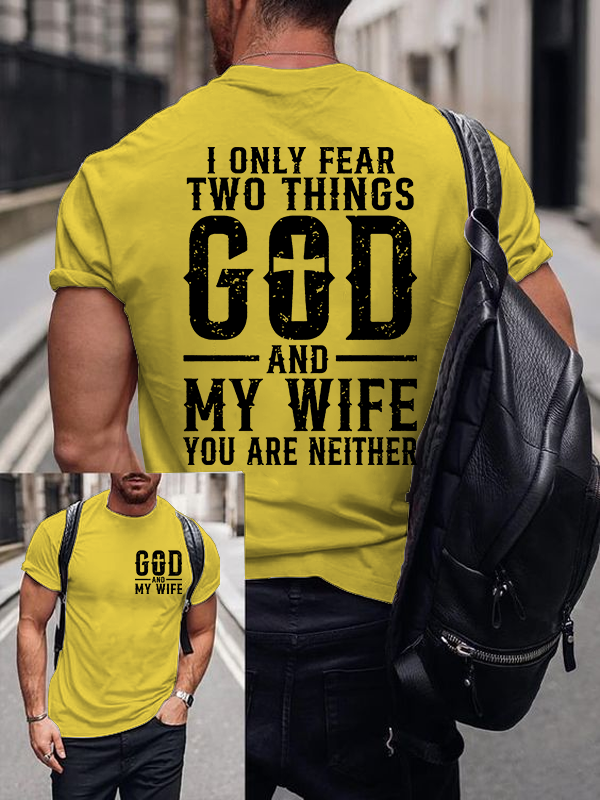 God & My Wife Jesus God Christian Cotton T-Shirt