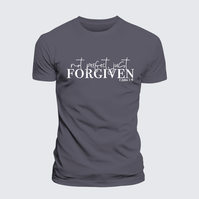 Not Perfect Just Forgiven Jesus God Christian Premium Mercerized Cotton Tee