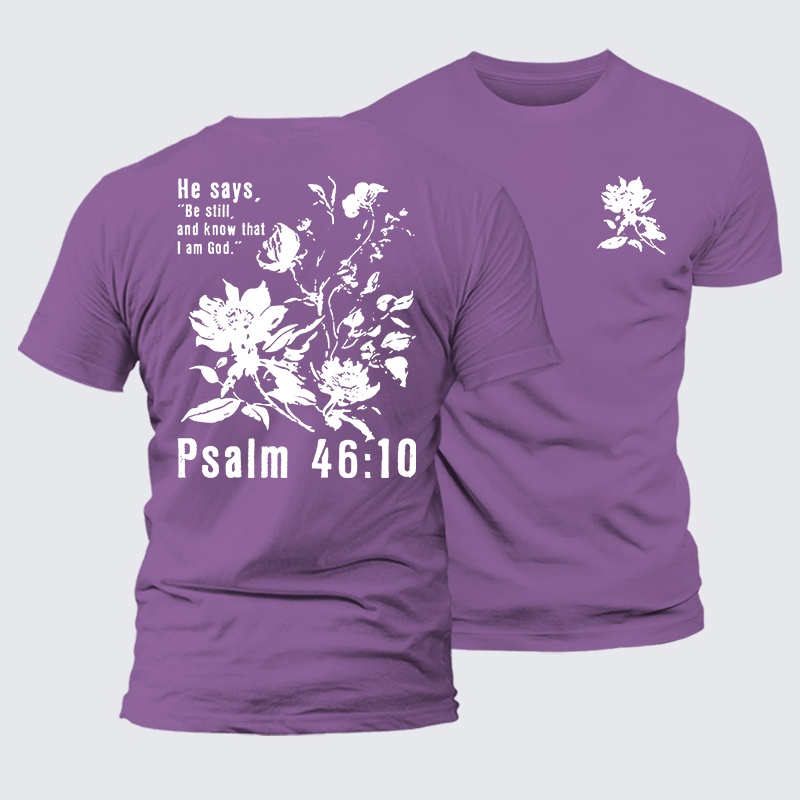 Psalm 46:10 Jesus God Christian Premium Mercerized Cotton Tee