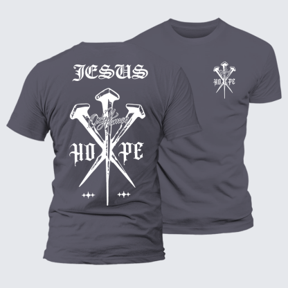 Only Human Hpoe Jesus God Christian Premium Mercerized Cotton Tee