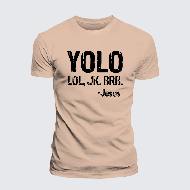 Yolo Lol Jk Brb Jesus Jesus God Christian Premium Mercerized Cotton Tee
