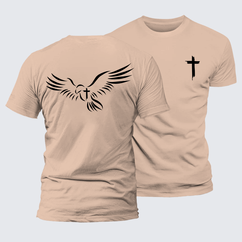 Wings Like Eagles Jesus God Christian Premium Mercerized Cotton Tee