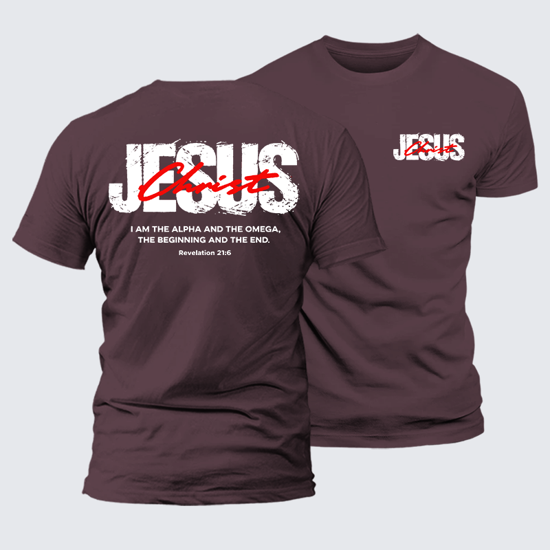 I Am The Alpha And Omega  Jesus God Christian Premium Mercerized Cotton Tee