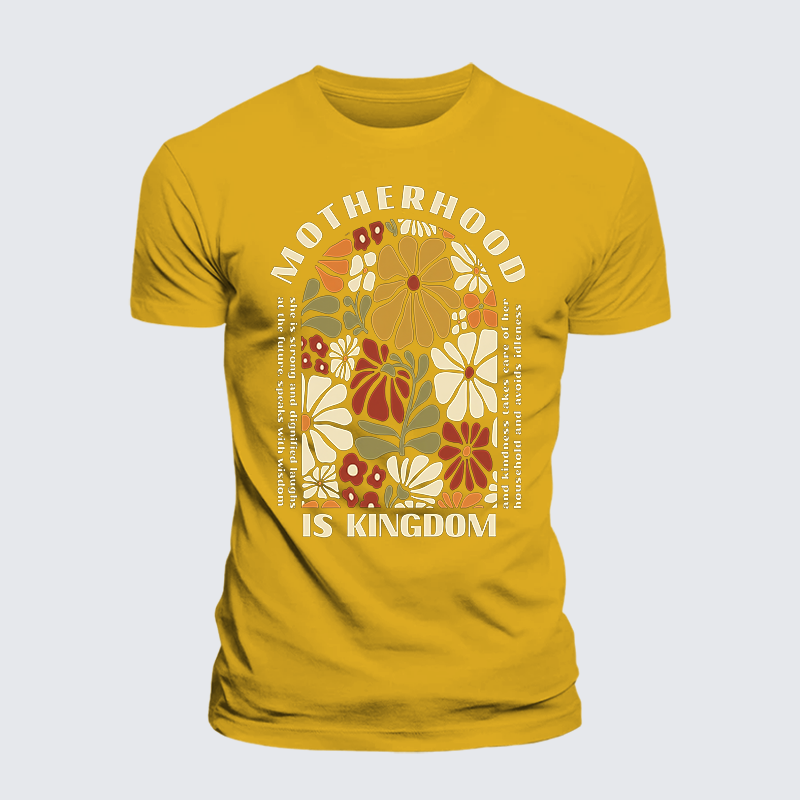 Motherhood Is Kingdom Work Jesus God Christian Premium Mercerized Cotton Tee