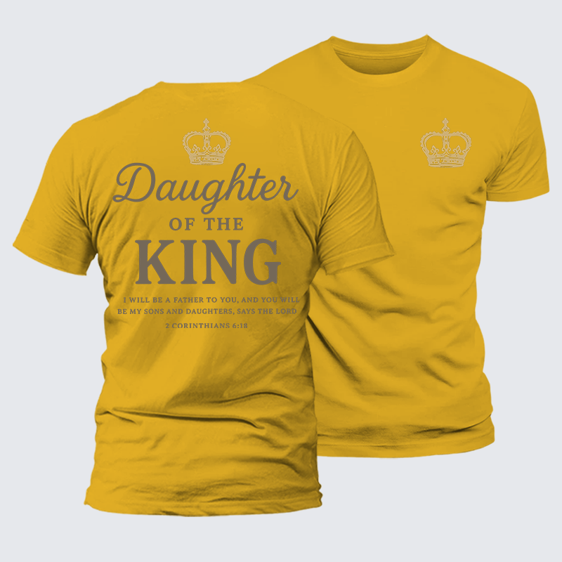 Daughter Of The King Jesus God Christian Premium Mercerized Cotton Tee