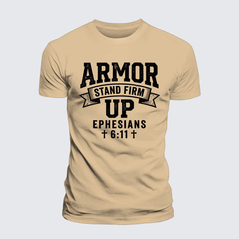 Armor Up Jesus God Christian Premium Mercerized Cotton Tee