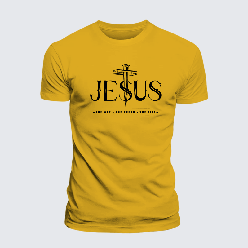 Jesus The Way The Truth The Life Jesus God Christian Premium Mercerized Cotton Tee
