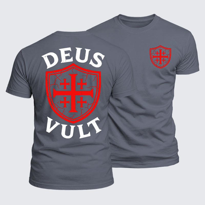 Deus Vult Jesus God Christian  – Luxe Mercerized Interlock Cotton Tee