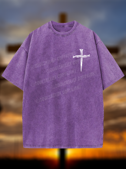 Cross Jesus God Christian Washed T-Shirt