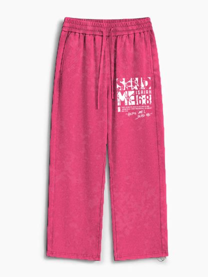 Send Me Isaiah 6:8 Jesus God Christian Washed Sweatpants