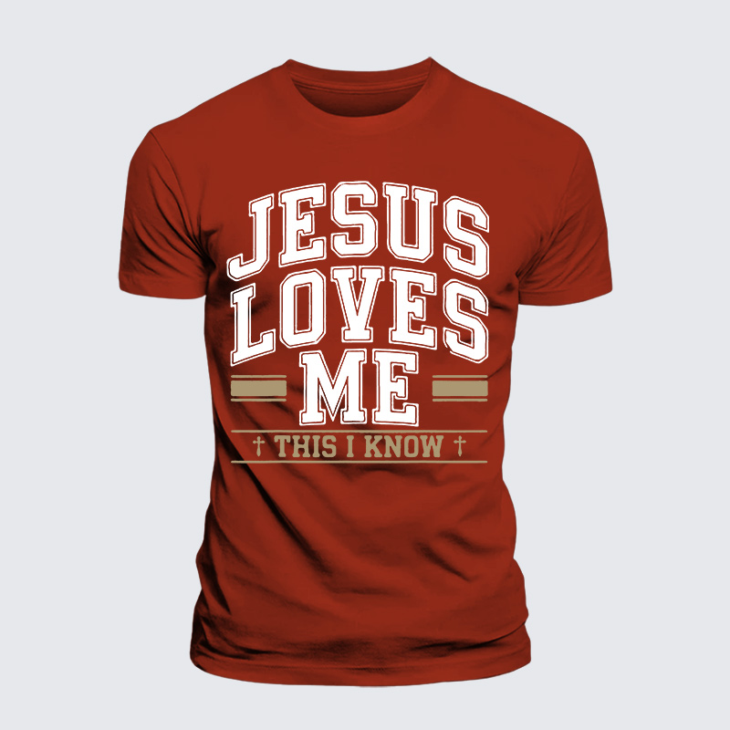 Jesus Love Me This I Know Jesus God Christian Premium Mercerized Cotton Tee