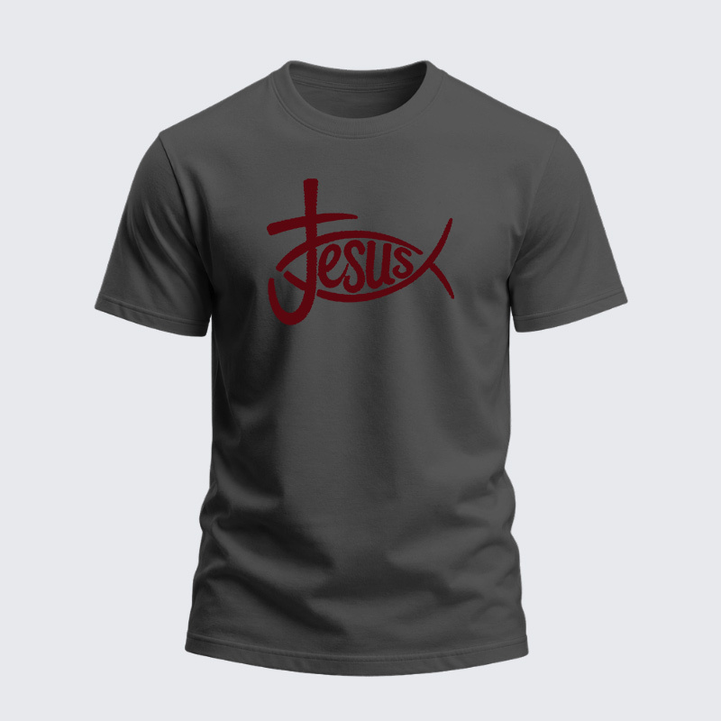 Heavyweight Cotton Tee - Christian Jesus Cross