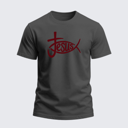 Heavyweight Cotton Tee - Christian Jesus Cross