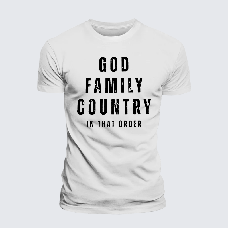 God Family Country In That Order Jesus God Christian Premium Mercerized Cotton Tee