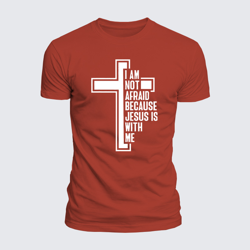I Am Not Afraid Because Jesus Is With Me Jesus God Christian  – Luxe Mercerized Interlock Cotton Tee