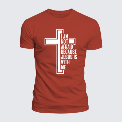 I Am Not Afraid Because Jesus Is With Me Jesus God Christian  – Luxe Mercerized Interlock Cotton Tee