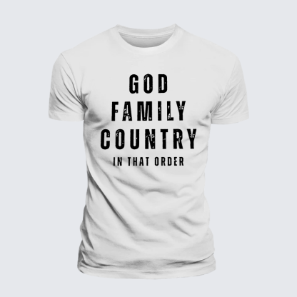 God Family Country In That Order Jesus God Christian Premium Mercerized Cotton Tee