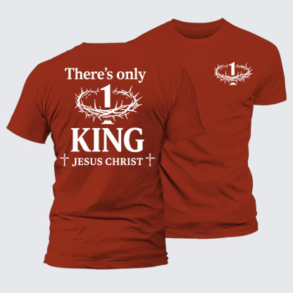 There's Only King Jesus God Christian Premium Mercerized Cotton Tee