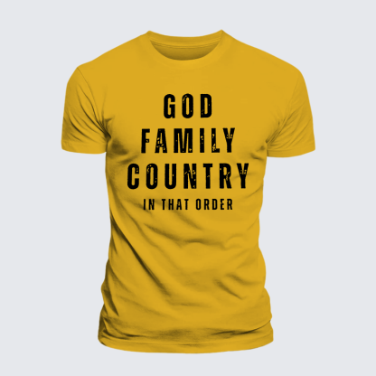 God Family Country In That Order Jesus God Christian Premium Mercerized Cotton Tee