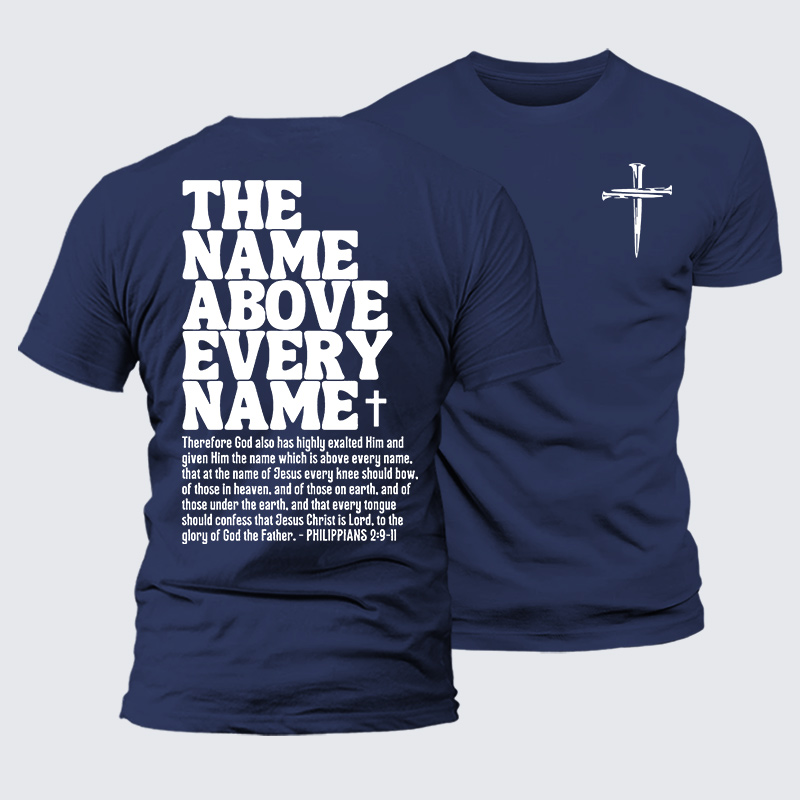 The Name Above Every Name Jesus God Christian Premium Mercerized Cotton Tee
