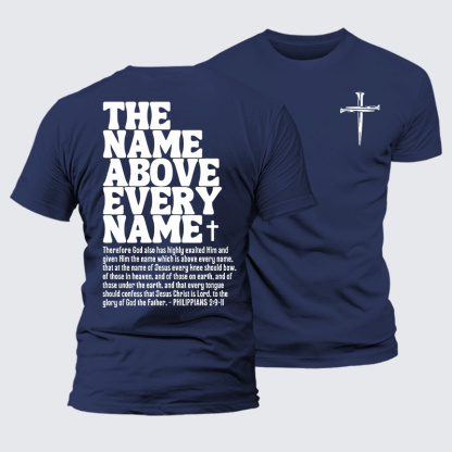 The Name Above Every Name Jesus God Christian Premium Mercerized Cotton Tee