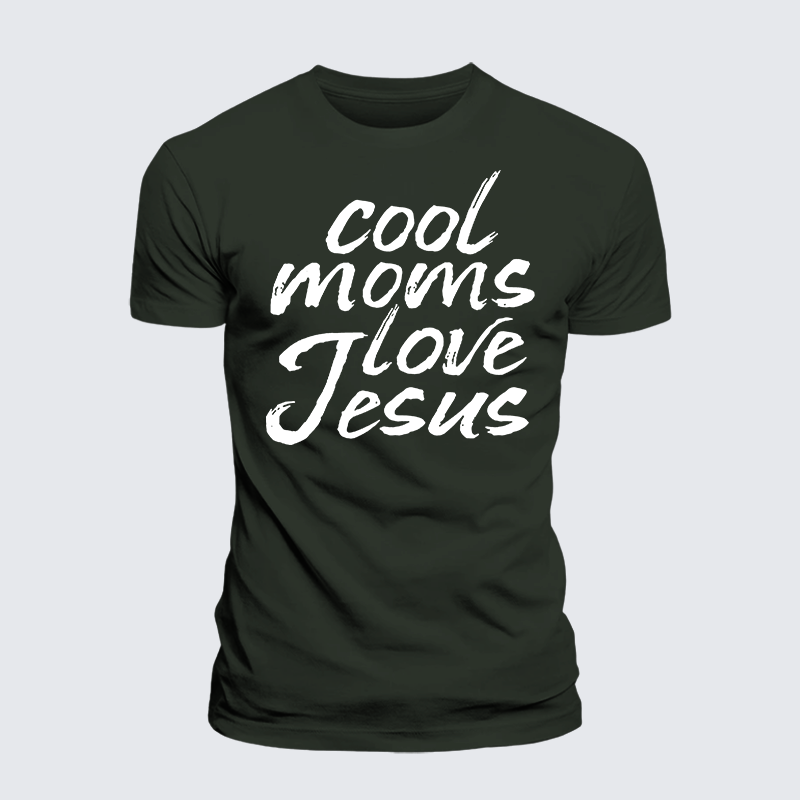 Cool Moms Love Jesus Jesus God Christian Premium Mercerized Cotton Tee